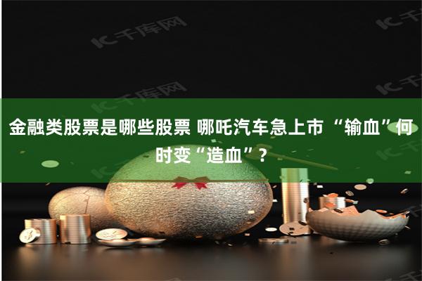 金融类股票是哪些股票 哪吒汽车急上市 “输血”何时变“造血”？