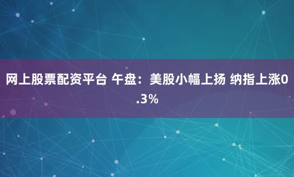 网上股票配资平台 午盘：美股小幅上扬 纳指上涨0.3%